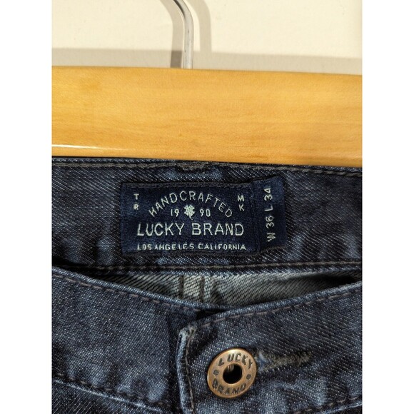 Lucky Brand 121 Heritage Slim Fit Dark Wash Denim Jeans Men Size 36x34 - Picture 6 of 7